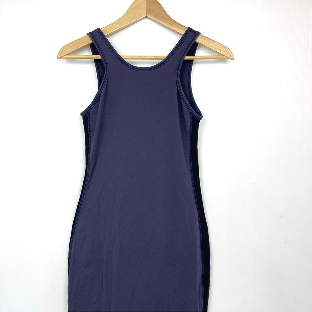 RARE Lululemon Lab Noir Bodycon Midi Dress Cadet Blue - Picture 4 of 13